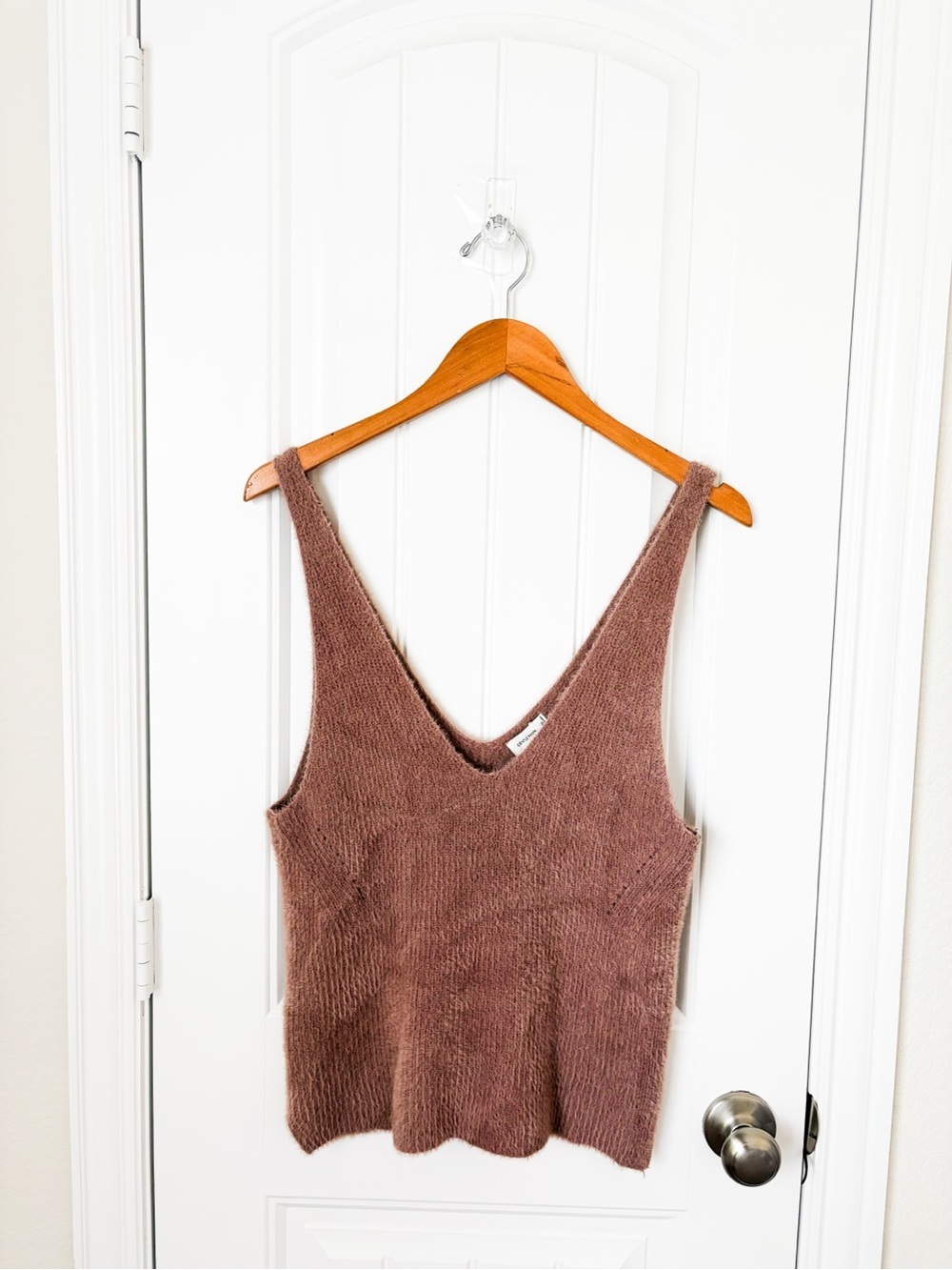 Gentle Fawn Mauve Brown Knit V-Neck Tank Top Size Medium